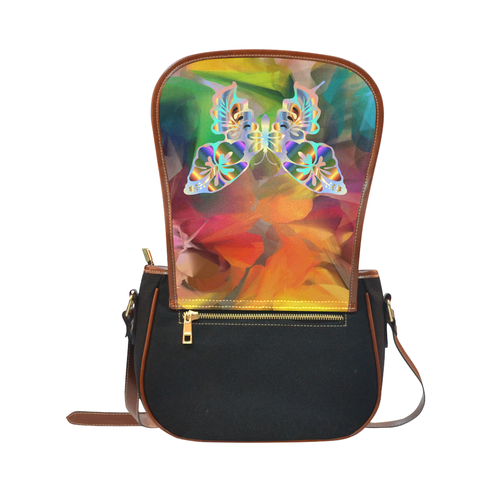 abstract Saddle Bag/Small (Model 1649)(Flap Customization)