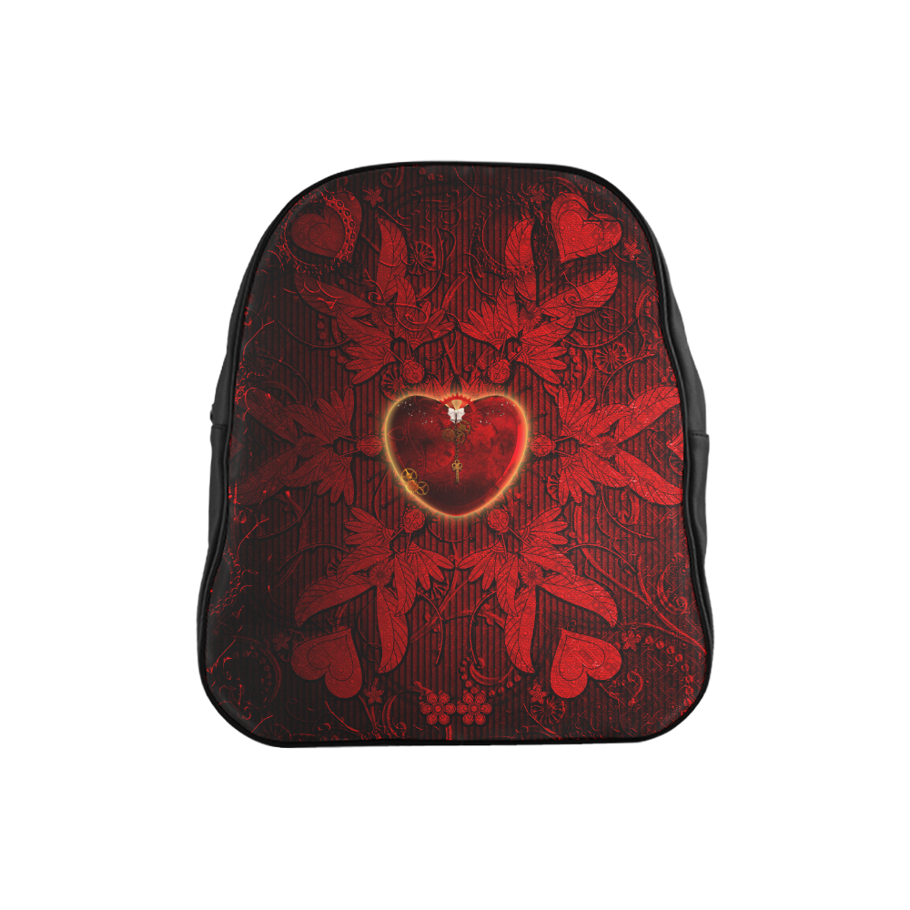 Heart on vintage background School Backpack (Model 1601)(Small)