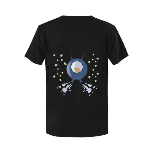 Hedgehog in space. spacecraft. Women's T-Shirt in USA Size (Two Sides Printing)