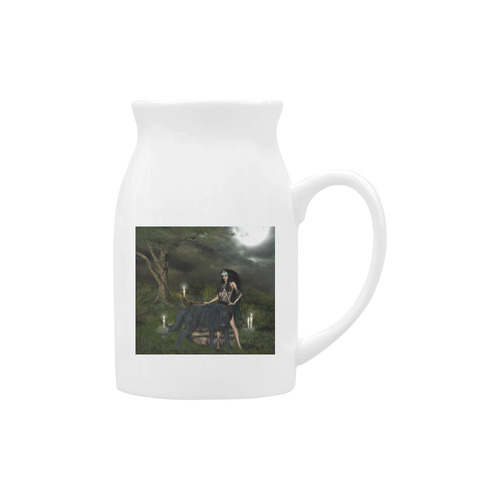 Awesome wolf with fairy Milk Cup (Large) 450ml