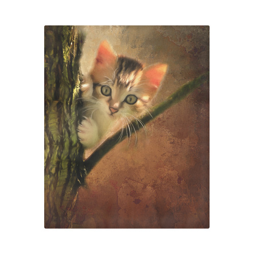 Little cute kitten on a tree Duvet Cover 86"x70" ( All-over-print)