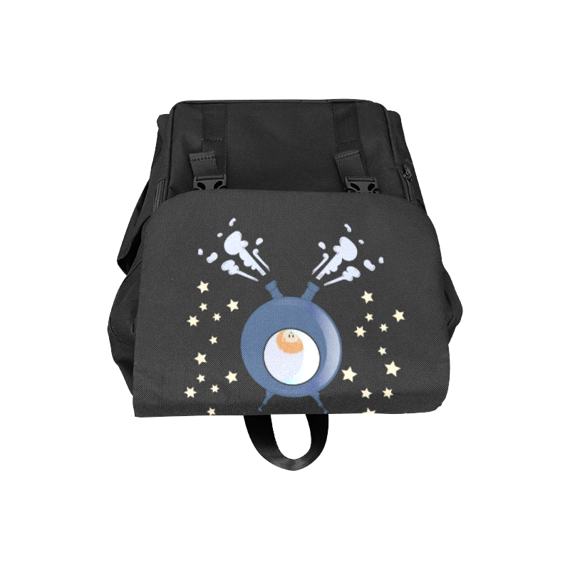 Hedgehog in space. spacecraft. Casual Shoulders Backpack (Model 1623)