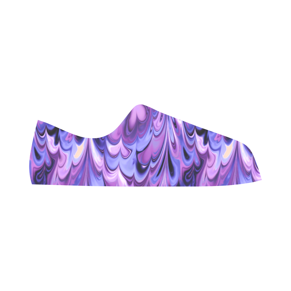 Purple Marble Aquila Microfiber Leather Women's Shoes/Large Size (Model 031)