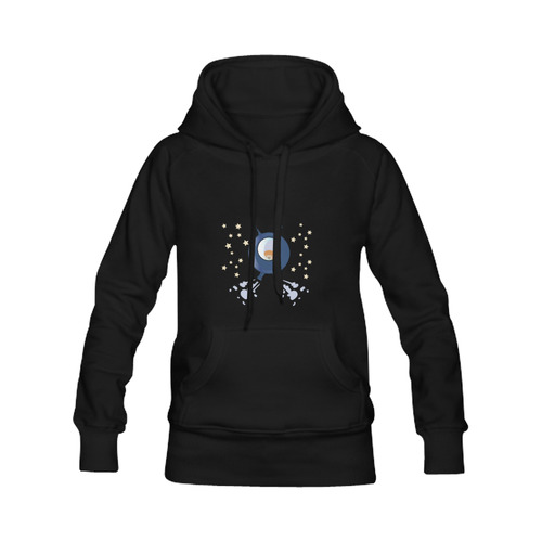 Hedgehog in space. spacecraft. Women's Classic Hoodies (Model H07)