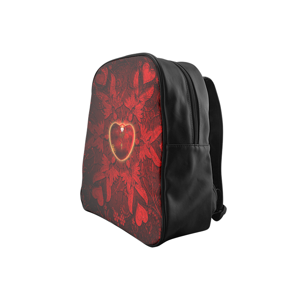 Heart on vintage background School Backpack (Model 1601)(Small)