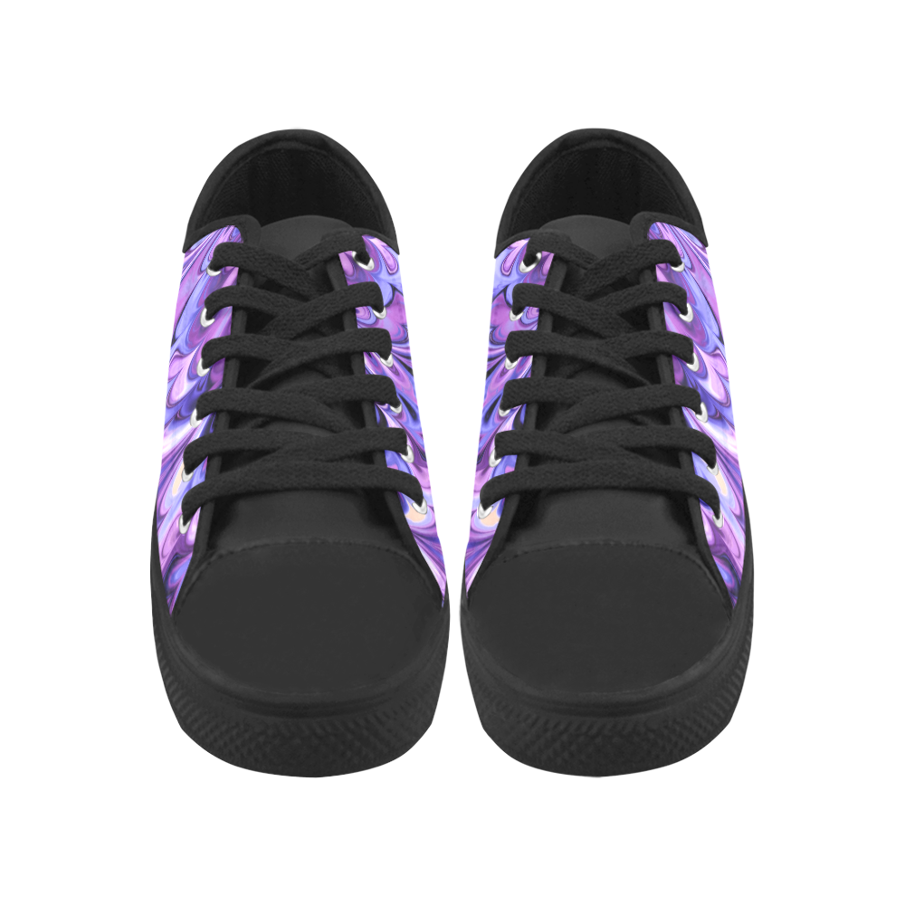 Purple Marble Aquila Microfiber Leather Women's Shoes/Large Size (Model 031)