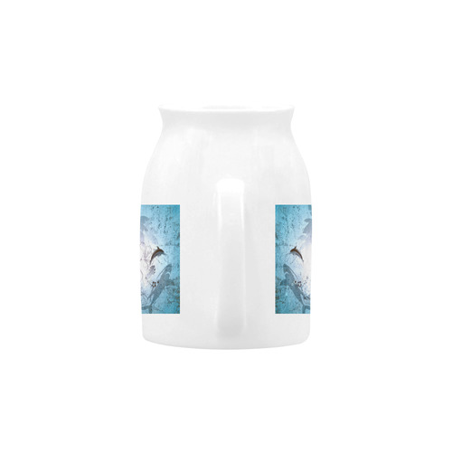 Surfing, surfboard and sharks Milk Cup (Small) 300ml