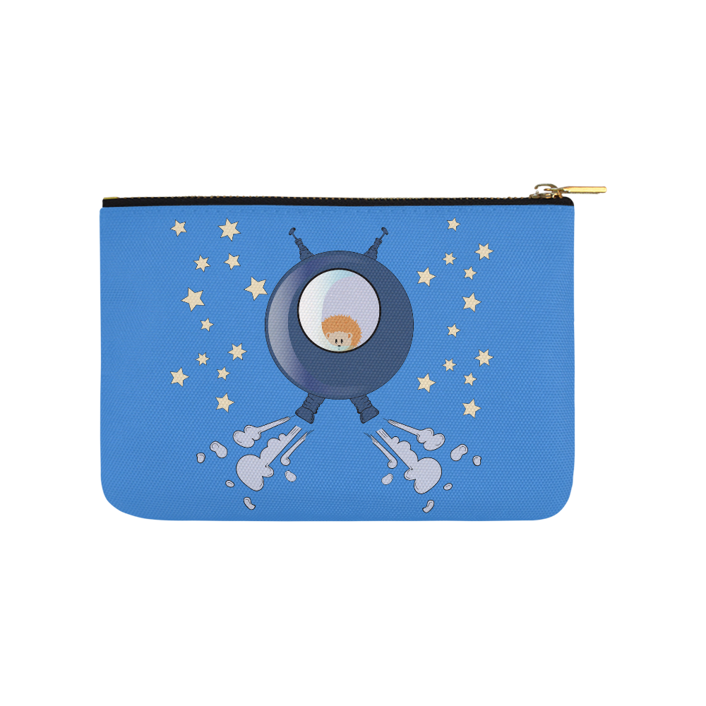 Hedgehog in space. spacecraft. Carry-All Pouch 9.5''x6''