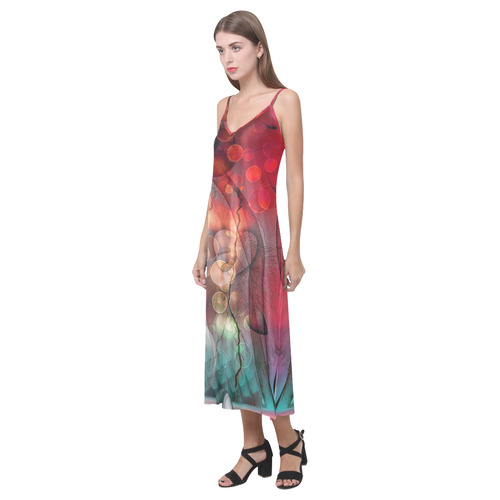 Colors of Love by Nico Bielow V-Neck Open Fork Long Dress(Model D18)