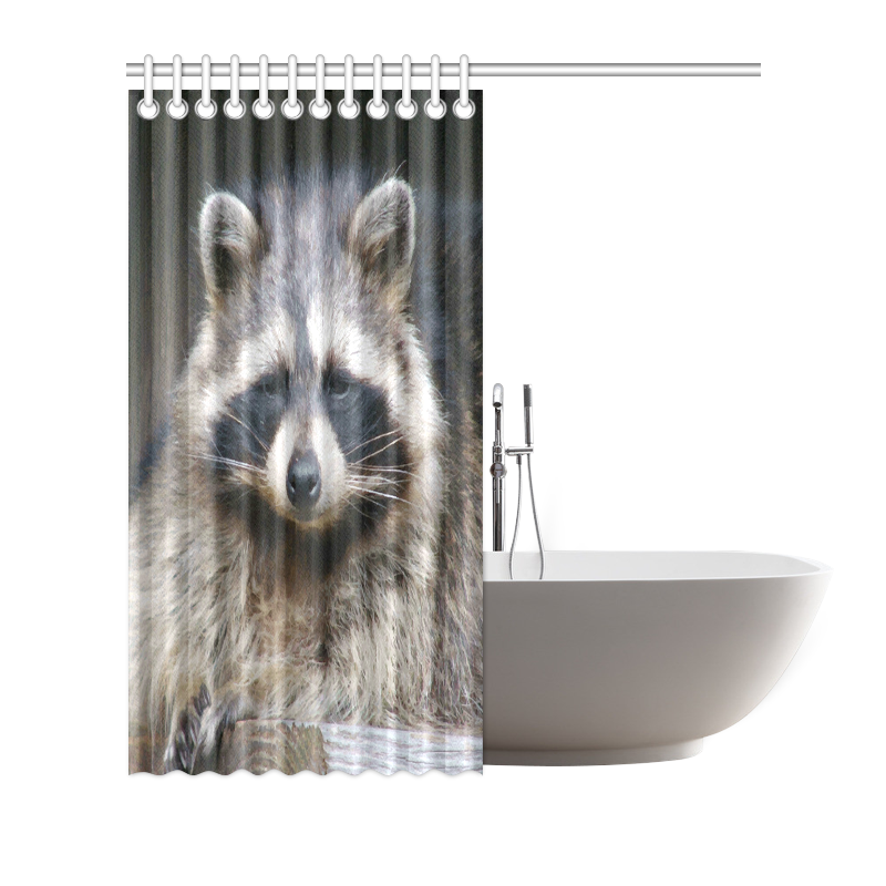 Raccoon Fine Modern Art Animal Shower Curtain 72"x72"