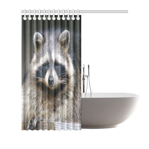 Raccoon Fine Modern Art Animal Shower Curtain 72"x72"