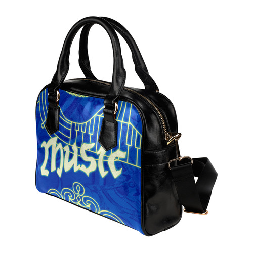 music Blue Shoulder Handbag (Model 1634)