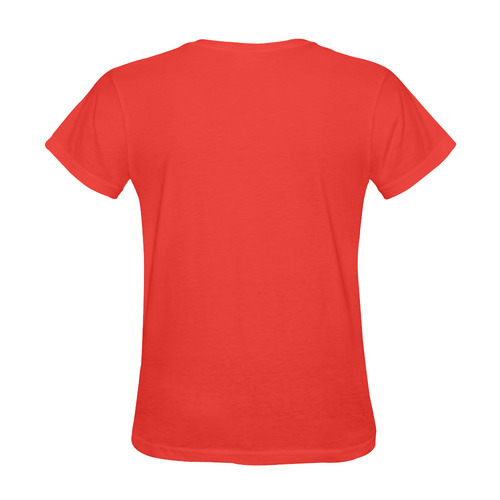 flowers in the wind red v Sunny Women's T-shirt (Model T05)