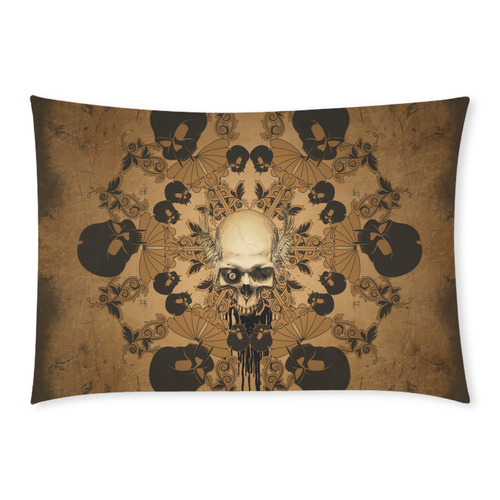 Skull with skull mandala on the background Custom Rectangle Pillow Case 20x30 (One Side)