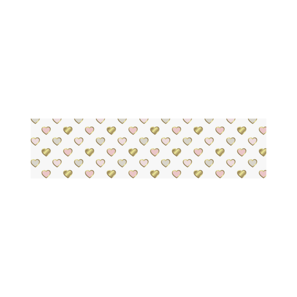 Pink Gold Metallic Hearts Pattern Cosmetic Bag/Large (Model 1658)