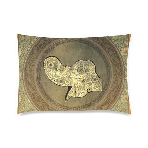 Mandala of cute elephant Custom Zippered Pillow Case 20"x30" (one side)