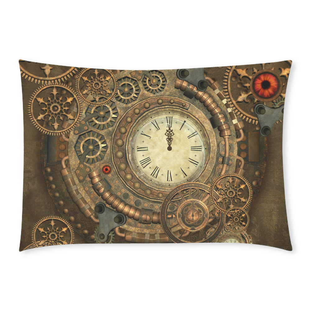 Steampunk, awesome clockwork Custom Rectangle Pillow Case 20x30 (One Side)