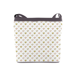 Pink Gold Metallic Hearts Pattern Crossbody Bags (Model 1613)