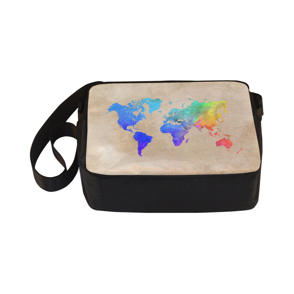 world map Classic Cross-body Nylon Bags (Model 1632)