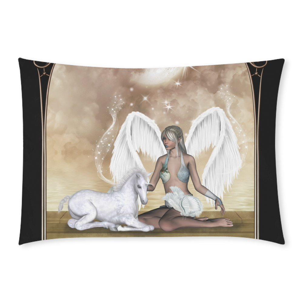 cute foal unicorn with fairy Custom Rectangle Pillow Case 20x30 (One Side)