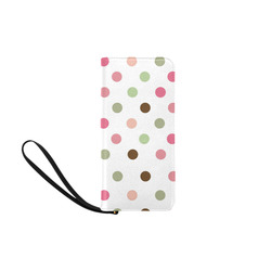 Large Pink Brown Green Polka Dots, Pastel Spotted Design Women's Clutch Purse (Model 1637)