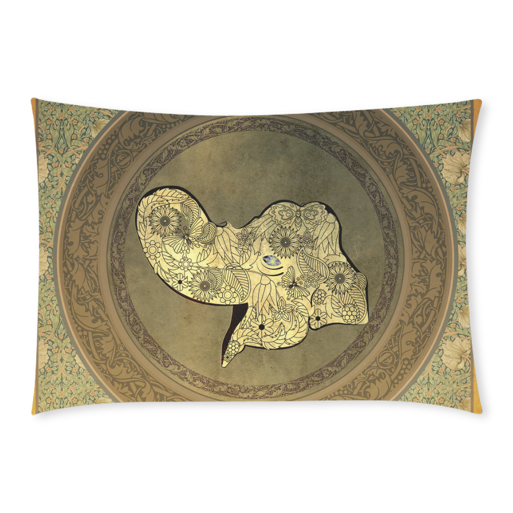 Mandala of cute elephant Custom Rectangle Pillow Case 20x30 (One Side)