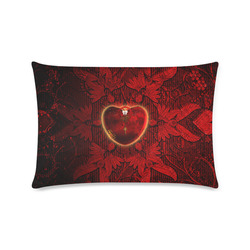Heart on vintage background Custom Zippered Pillow Case 16"x24"(Twin Sides)
