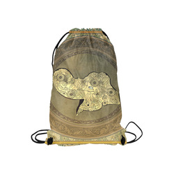 Mandala of cute elephant Small Drawstring Bag Model 1604 (Twin Sides) 11"(W) * 17.7"(H)