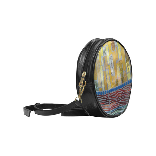 yellow mosaic Round Sling Bag (Model 1647)