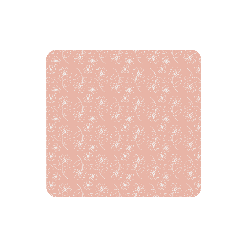 Peach Pink Flower White Outline Design, Floral Pattern Women's Clutch Purse (Model 1637)
