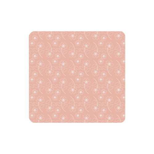 Peach Pink Flower White Outline Design, Floral Pattern Women's Clutch Purse (Model 1637)