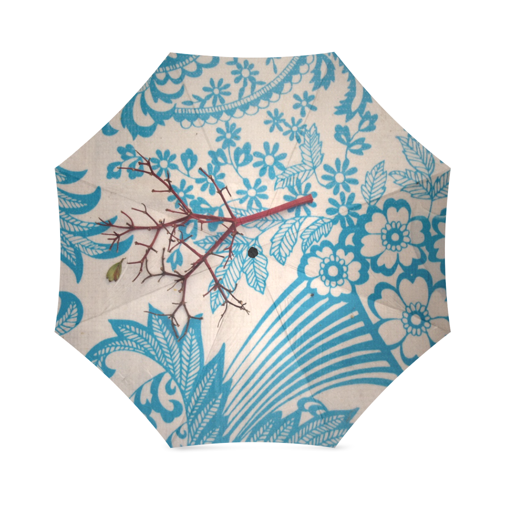 Blue and white Foldable Umbrella (Model U01)