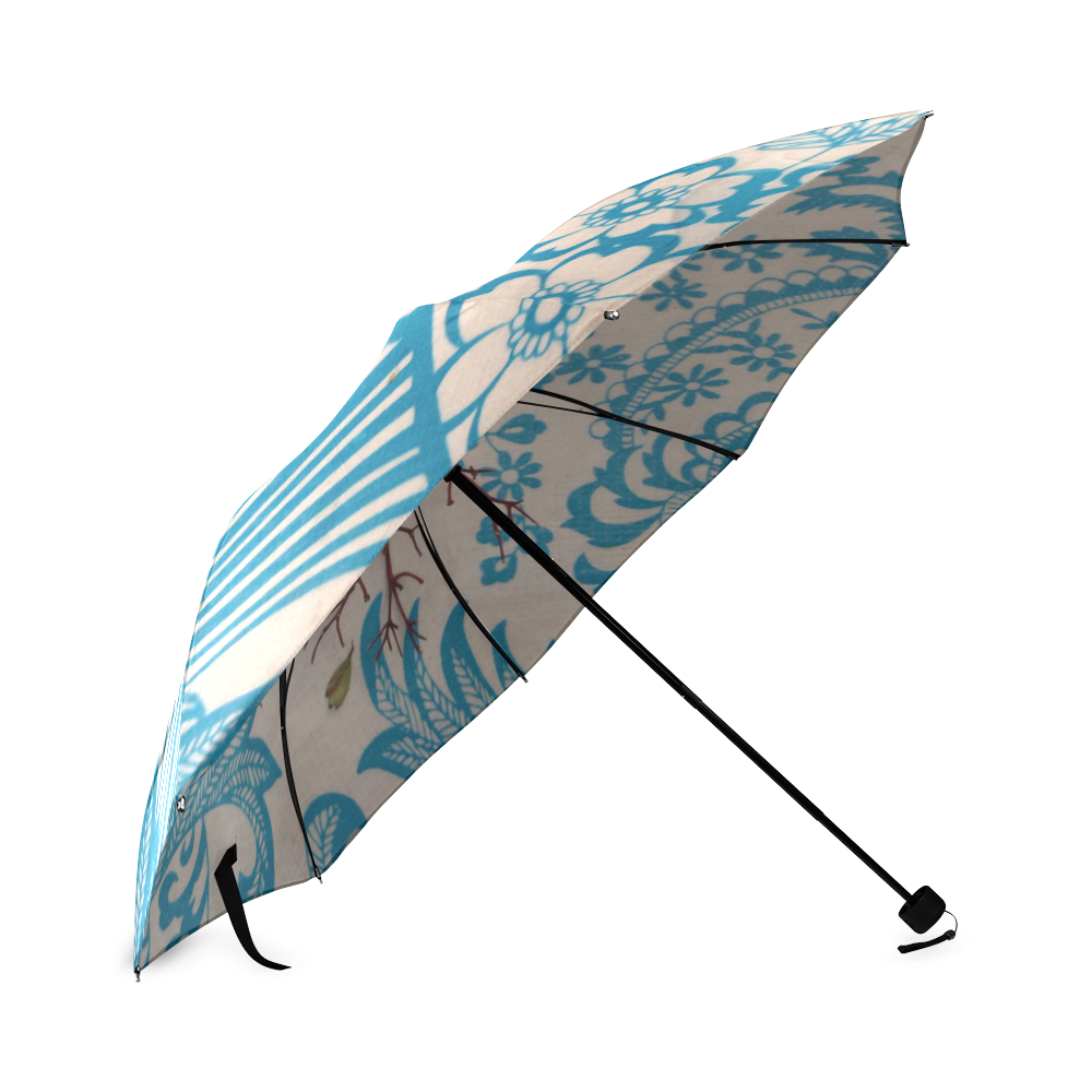 Blue and white Foldable Umbrella (Model U01)