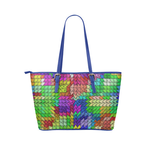 Sweeping pattern 01 by JamColors Leather Tote Bag/Large (Model 1651)