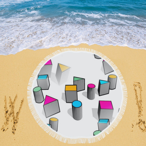 Geometrix by Popart Lover Circular Beach Shawl 59"x 59"