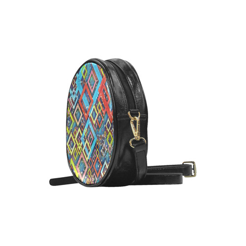 sparkling check pattern A by JamColors Round Sling Bag (Model 1647)