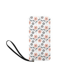 Peach Flowers, Grey Flowers, Floral Pattern. Flower Design Women's Clutch Purse (Model 1637)
