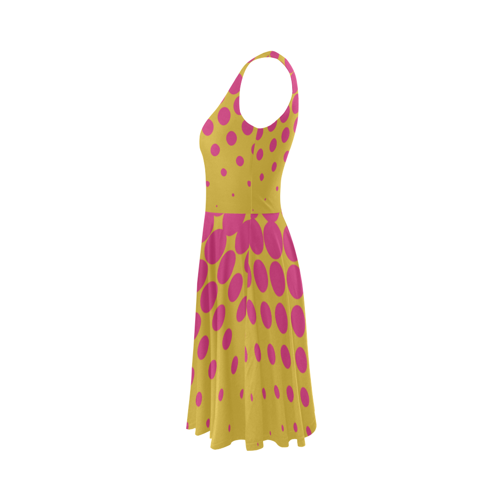 Pink Meets Yellow Sleeveless Ice Skater Dress (D19)