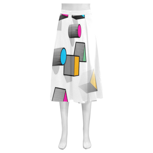 Geometrix by Popart Lover Mnemosyne Women's Crepe Skirt (Model D16)