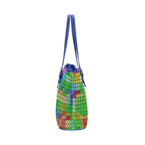 Sweeping pattern 01 by JamColors Leather Tote Bag/Large (Model 1651)