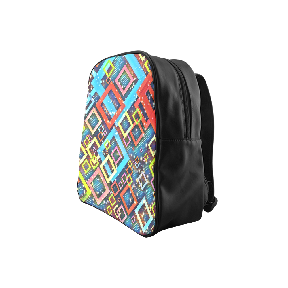 sparkling check pattern A by JamColors School Backpack (Model 1601)(Small)