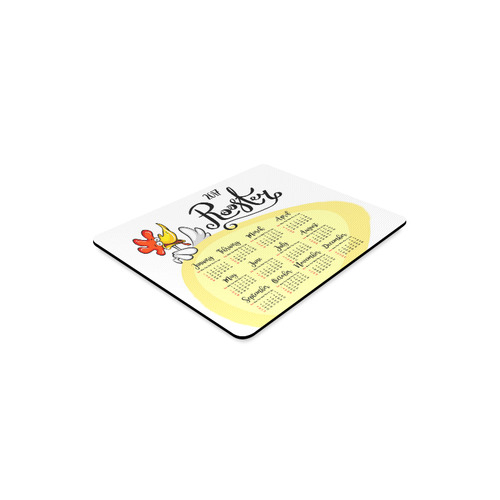 2017 Calendar with Funny Cartoon Rooster Rectangle Mousepad