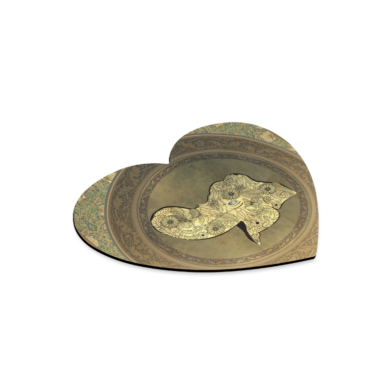 Mandala of cute elephant Heart-shaped Mousepad