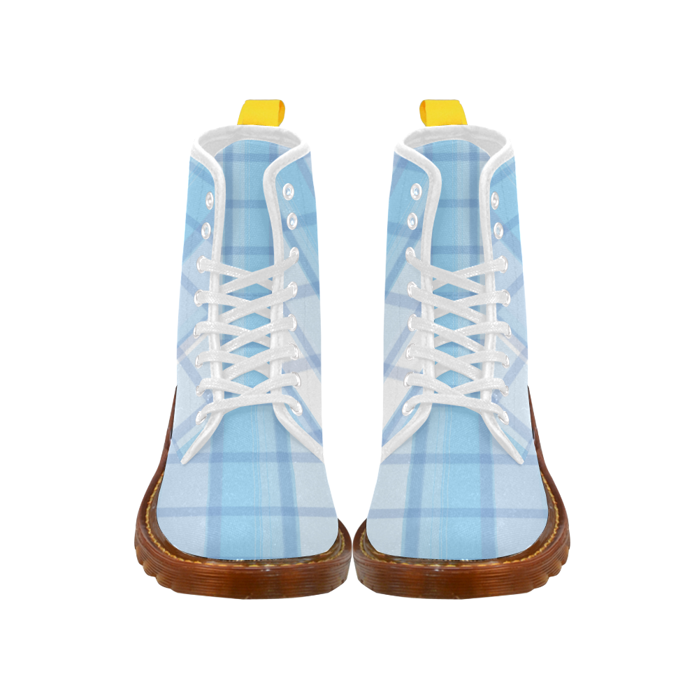 baby blue plaid Martin Boots For Women Model 1203H