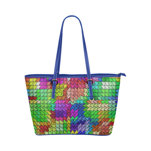 Sweeping pattern 01 by JamColors Leather Tote Bag/Large (Model 1651)