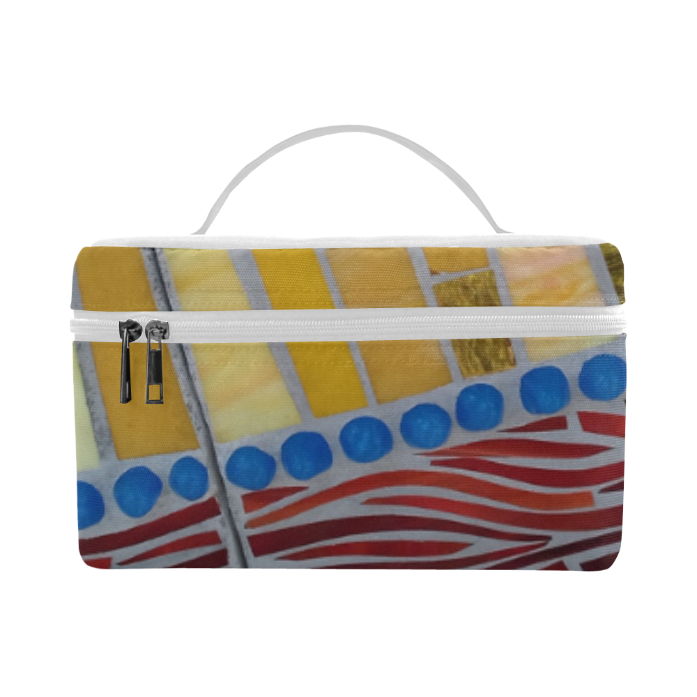 yellow mosaic Cosmetic Bag/Large (Model 1658)