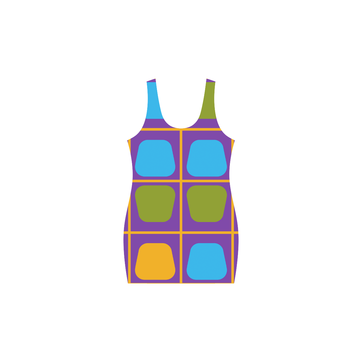 Shapes in squares pattern34 Medea Vest Dress (Model D06)