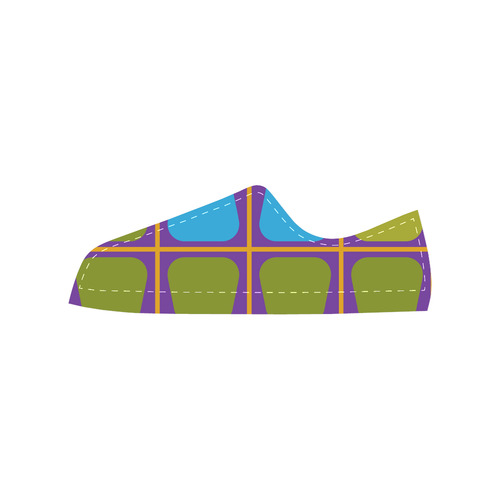 Shapes in squares pattern34 Women's Classic Canvas Shoes (Model 018)