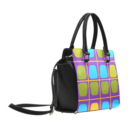 Shapes in squares pattern34 Classic Shoulder Handbag (Model 1653)