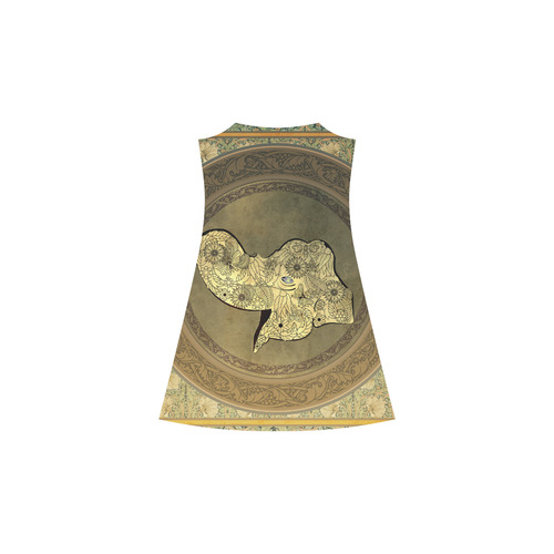Mandala of cute elephant Alcestis Slip Dress (Model D05)